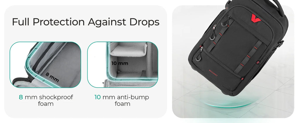 BAGSMART Rolling Camera Bag Photographer Backpack for DSLRs Professional Roller Photo Bags Photographic Rolling Travel Suitcase