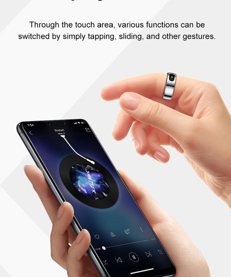 R08 Smart Ring For Men Women Touch Control Function Health Monitor IP68 5ATM Waterproof Skin Temperature Measure Smart Ring New