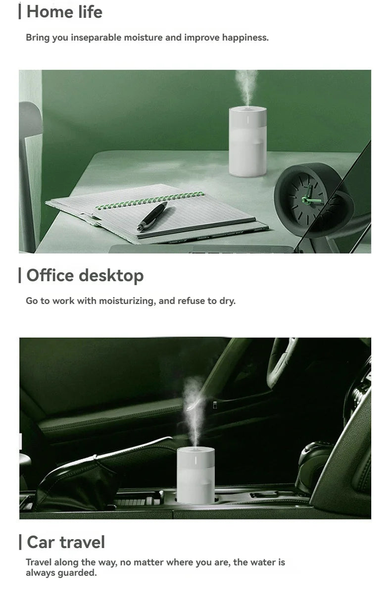 260ML Poratable Automatic Humidifier DiffuserWithout Oil Mute Quite Humidier Car USB For Home HouseWith Light Mini Humidifier