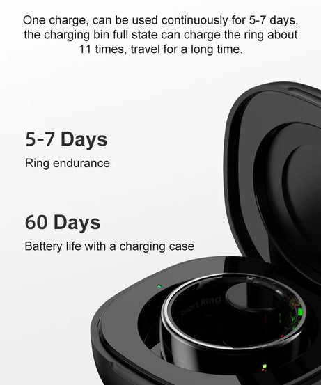 R08 Smart Ring For Men Women Touch Control Function Health Monitor IP68 5ATM Waterproof Skin Temperature Measure Smart Ring New