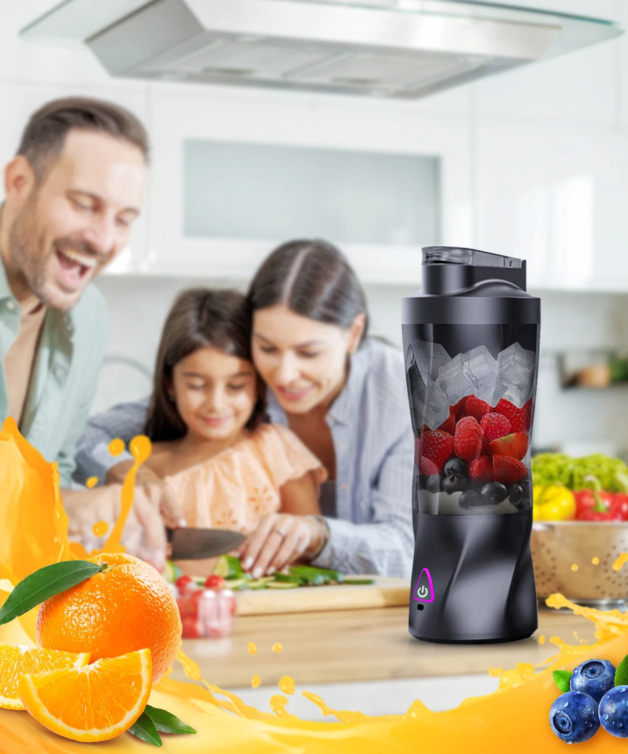 Electric Portable Juicer Fresh Fruit Mixer 700ML Multifunctional USB Rechargeable Shakes Smoothie Blender Outdoor Mixing Cup