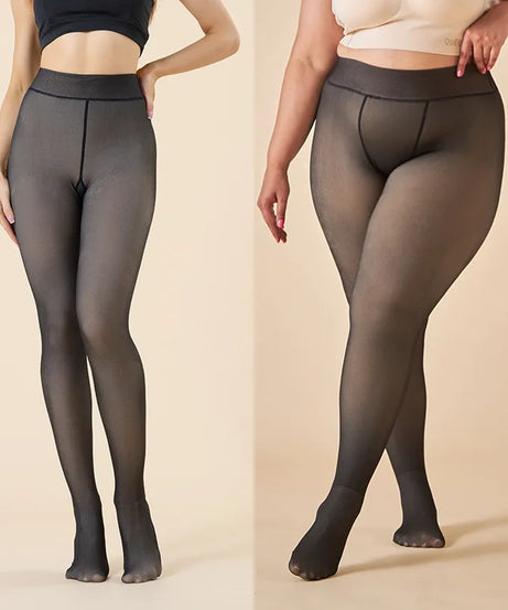 Thermal Stockings Women Fleece Lined Tights Warm Winter High Waist Sexy Translucent Black Pantyhose Thermal Legging Tights Women