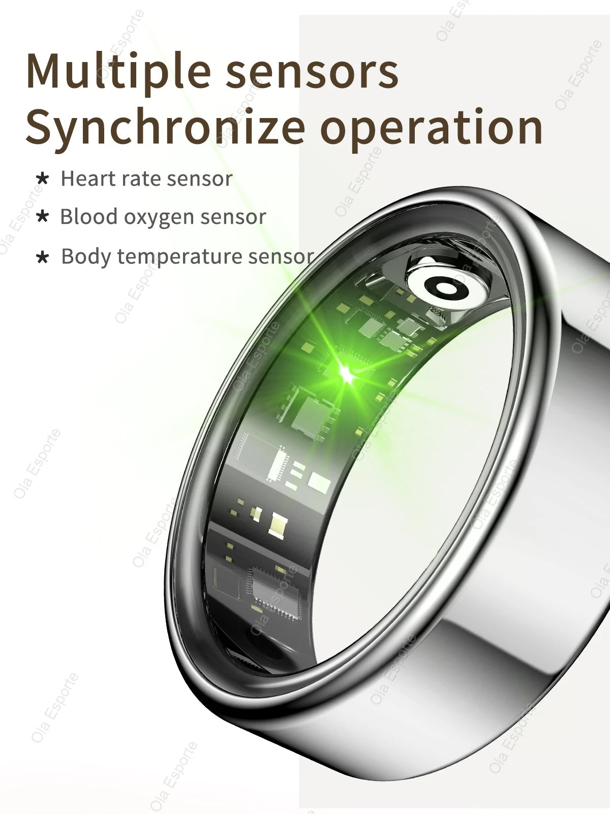 2025 New Smart Ring Men Women, Heart Rate Blood Oxygen and Sleep Monitor Smartring IP68 & 5ATM Waterproof, Multi-sport Mode Ring