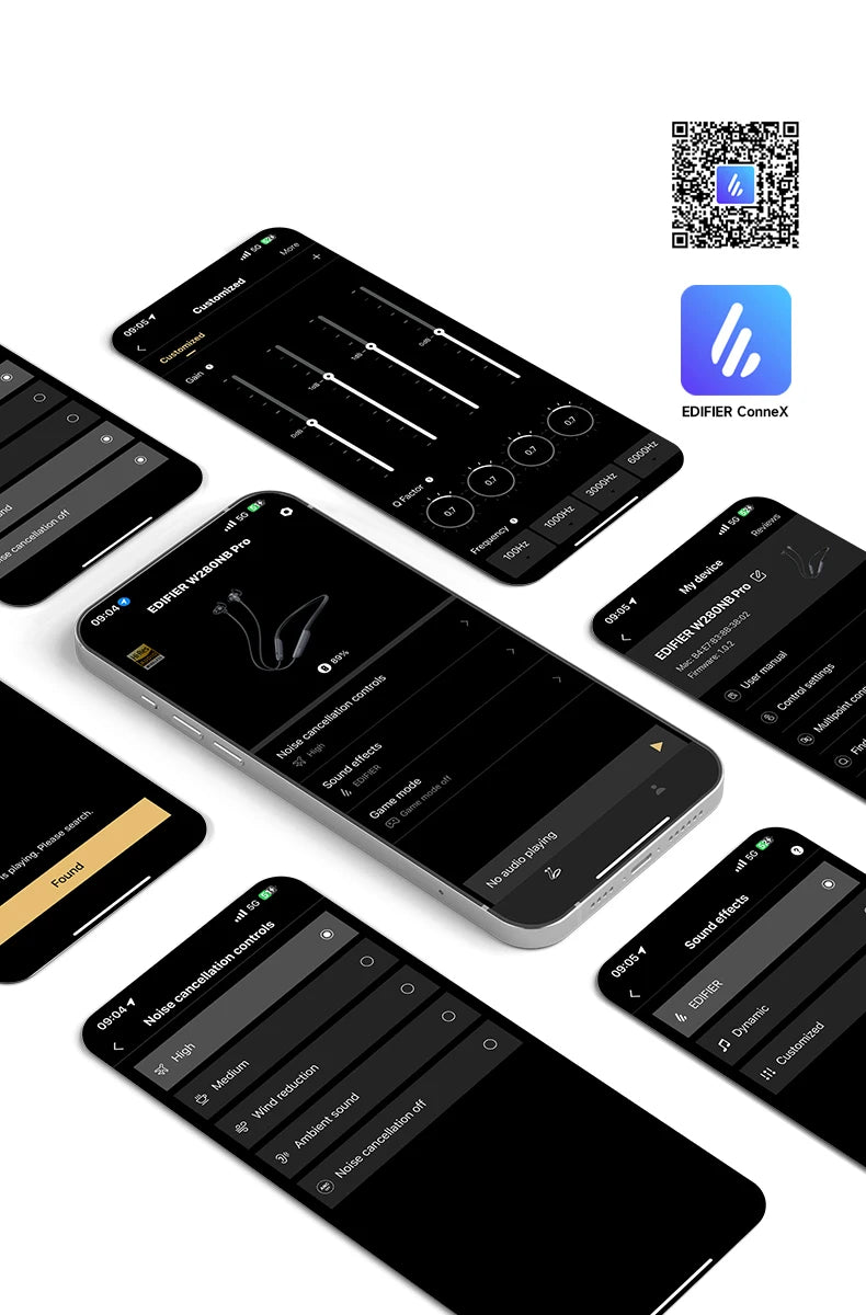 Edifier W280NB Pro Wireless Noise Cancelling Neckband Headphones Bluetooth V5.4 Hi-Res LDAC Sport Earphones IP55 Waterproof