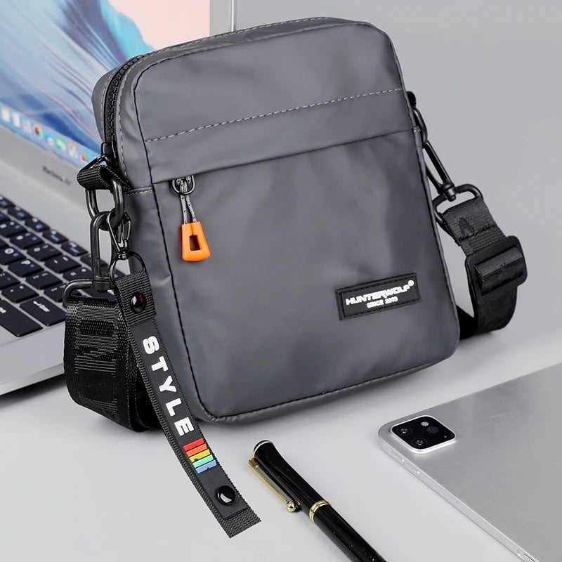 Simple Mini Men Crossbody Bag For Phone Side Bag Casual Waterproof PU Leather Shoulder Bag Business Small Messenger Sling Bags