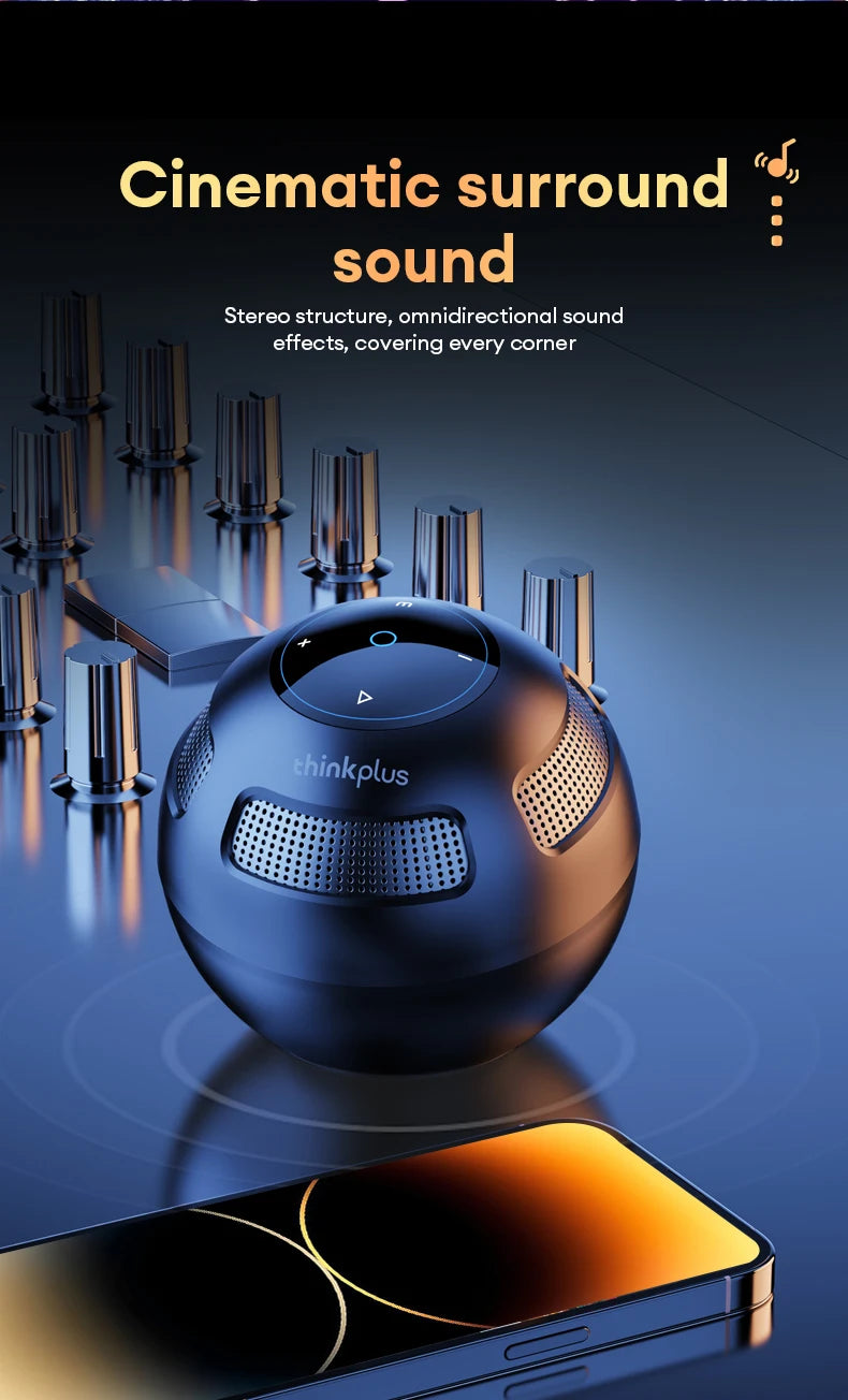 Choice Original Lenovo TS5 Bluetooth V5.3 Speaker Outdoor Long Endurance Loudspeaker Subwoofer Portable Surround Sound Player