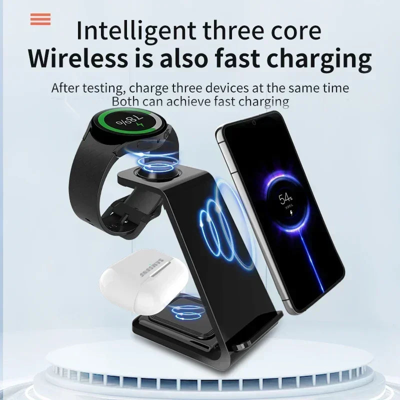 3 in 1 100W Travel Wireless Chargers For Samsung Galaxy S24/S23 Watch 7/6 Classic 5/4/3/2 Ultra Buds 3/2 Pro Plus Fast Charging