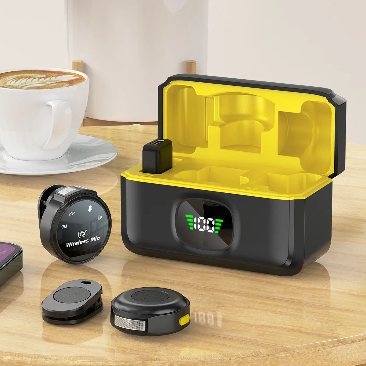 For Xiaomi Wireless Lavalier Lapel Microphone iPhone iOS/Android Type-C Phone Live Game Recording Interview with Magnetic Clip