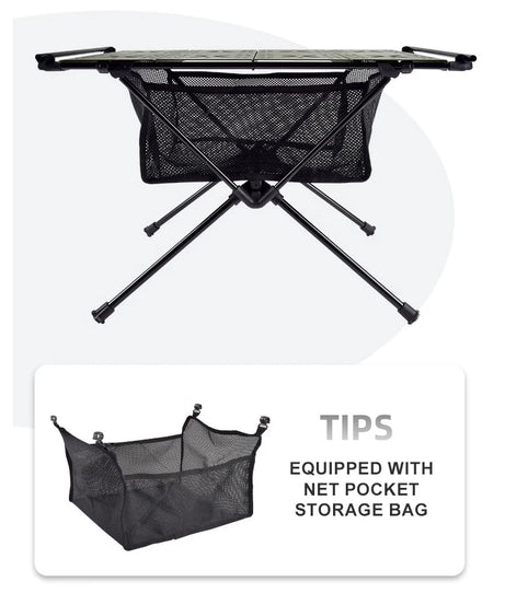WESTTUNE Camping Folding Table Portable Aluminum Alloy Lightweight Table with Accessories Multifunctional Outdoor Table