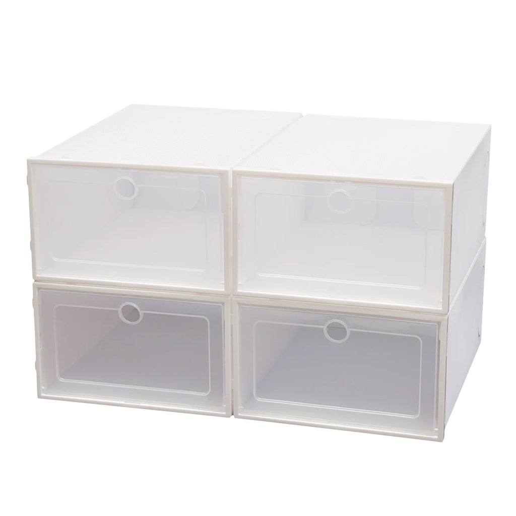 20pcs Shoes Transparent Cabinet Organizer System Stackable Plastic Sneaker Display Case Storage Box Shoe Rack