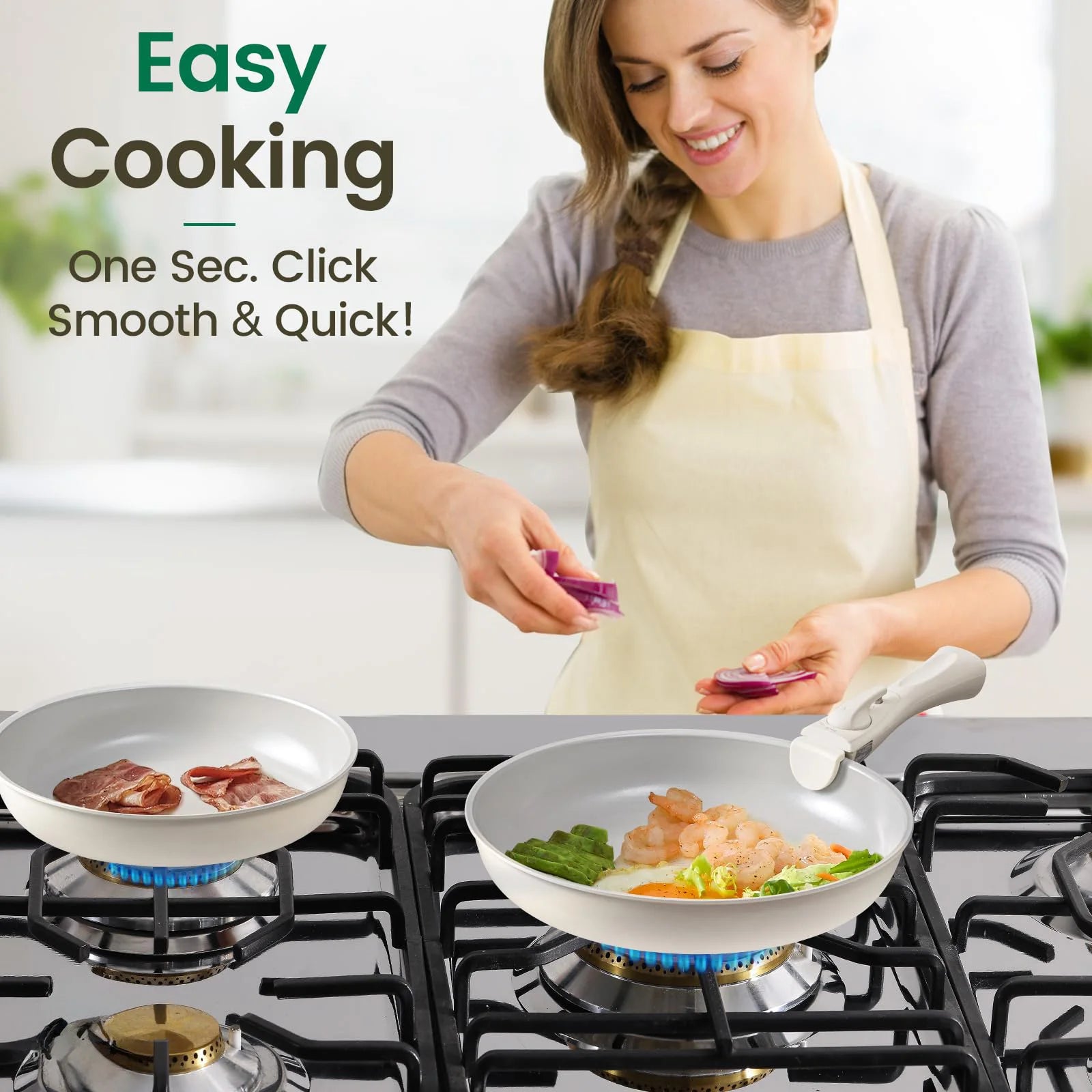 Pots and Pans Set, Nonstick Cookware Set Detachable Handle, Induction Kitchen Cookware Sets , RV Cookware Set, Oven Safe