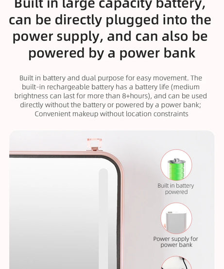 Lighted Makeup Case with Mirror - Portable Travel Makeup Organizer with LED Mirror, 3 Light Settings, Rechargeable Makeup Bag w