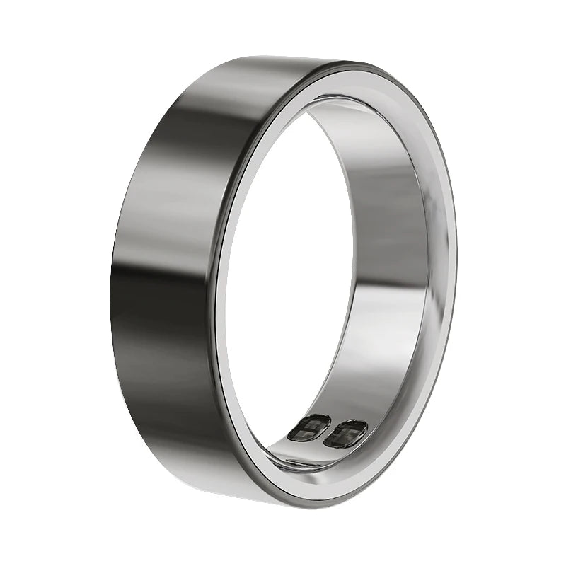 Ceramic Smart Ring with Vibrate Alerts Calls Alarm Notification Vibration, Health and Sleep Monitor 5ATM Waterproof Ring for Men