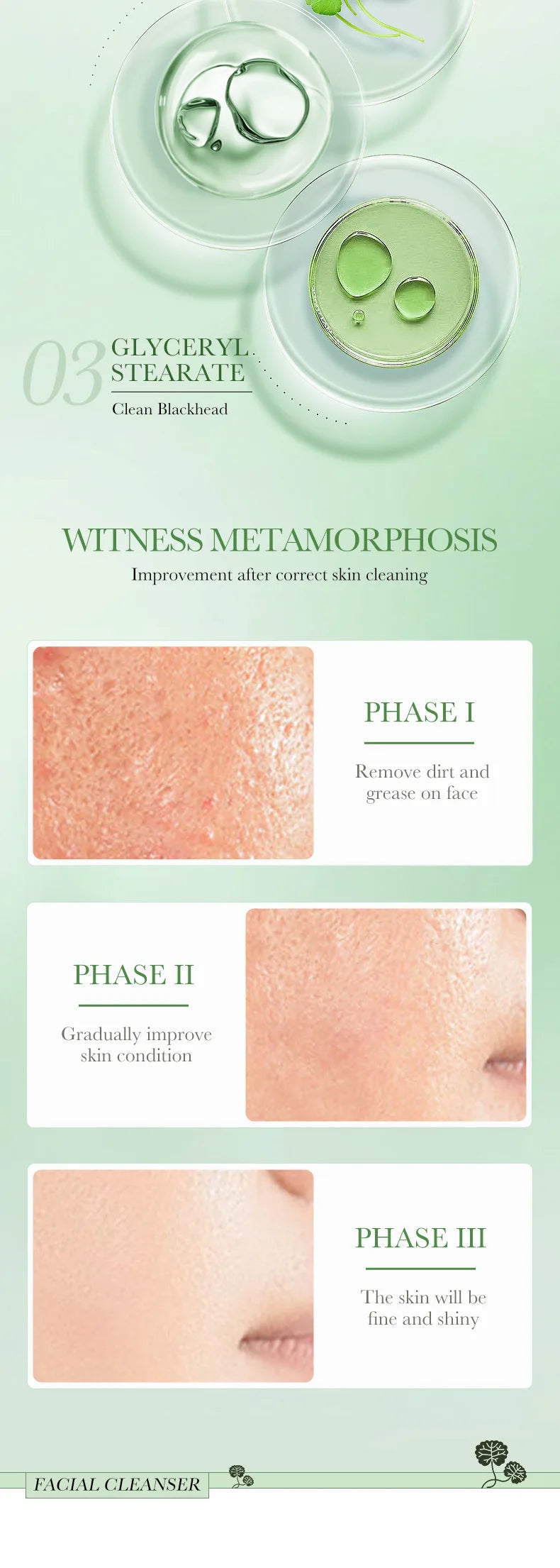 BIOAQUA Centella Asiatica Facial Cleanser Moisturizing Oil Control Face Cleansing Face Wash Foam Facial Cleanser Skin Care