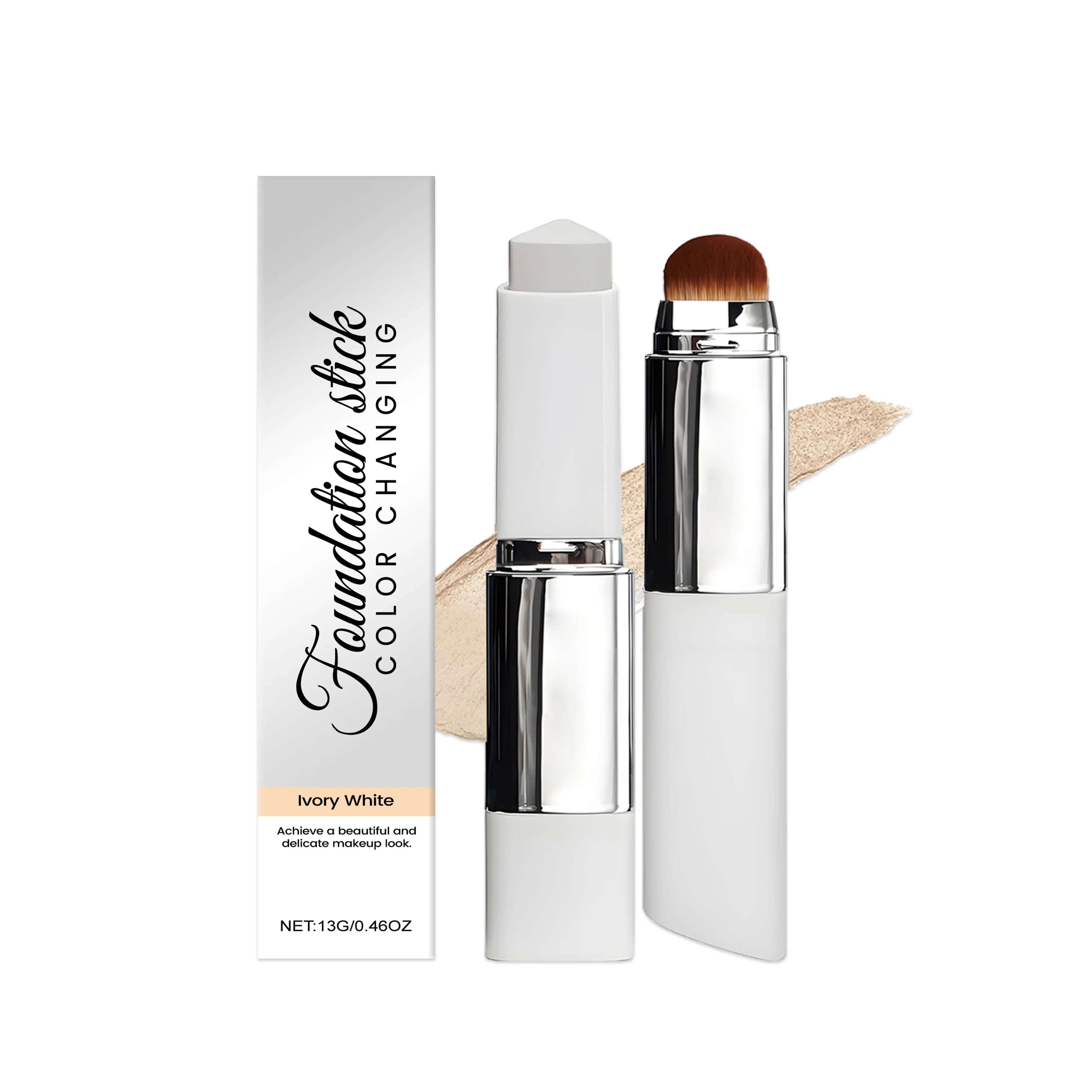 2-in-1 Color-Changing Foundation Liquid Stick Lasting Concealer Lightweight Moisturizing Brightening Matte Natural Base Makeup