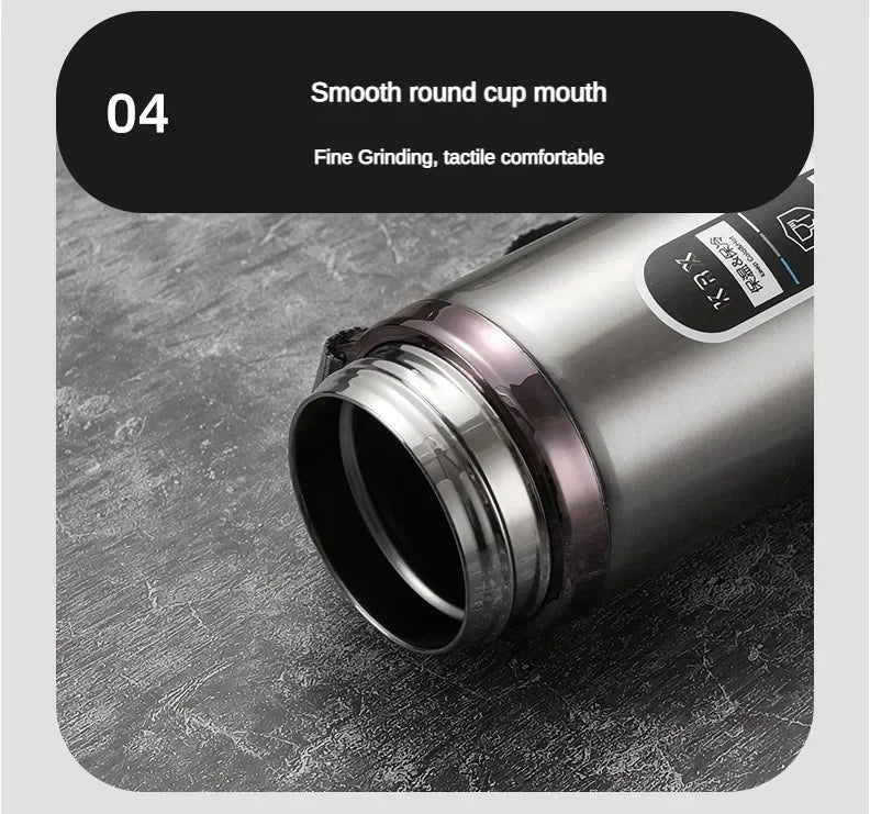 800ML-1L Stainless Steel Thermos Bottle 304 Tea Bottle Car Vacuum Bottle with LED Temperature Display Portable Drinking Cup