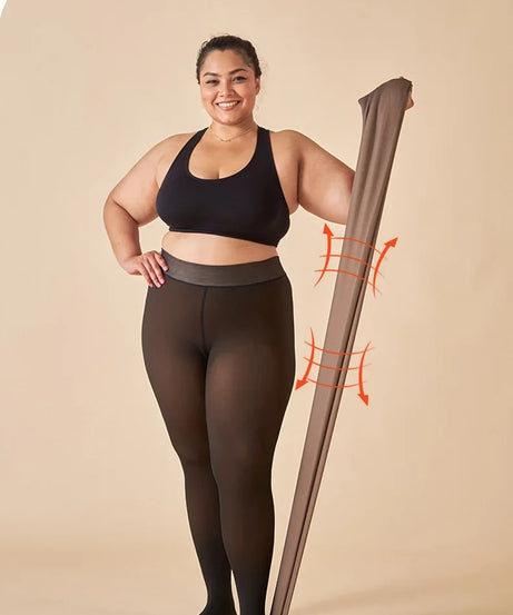 Thermal Stockings Women Fleece Lined Tights Warm Winter High Waist Sexy Translucent Black Pantyhose Thermal Legging Tights Women