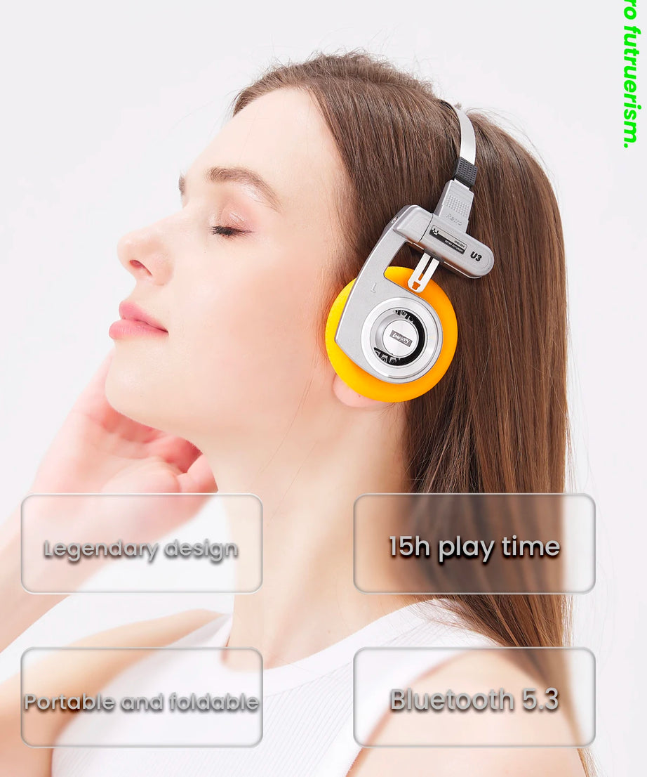 UMELODY U3 RETRO Headphones Wireless Bluetooth Headphones ON-Ear Headphones HIFI Wireless Foldable Noise Canceling Headphone