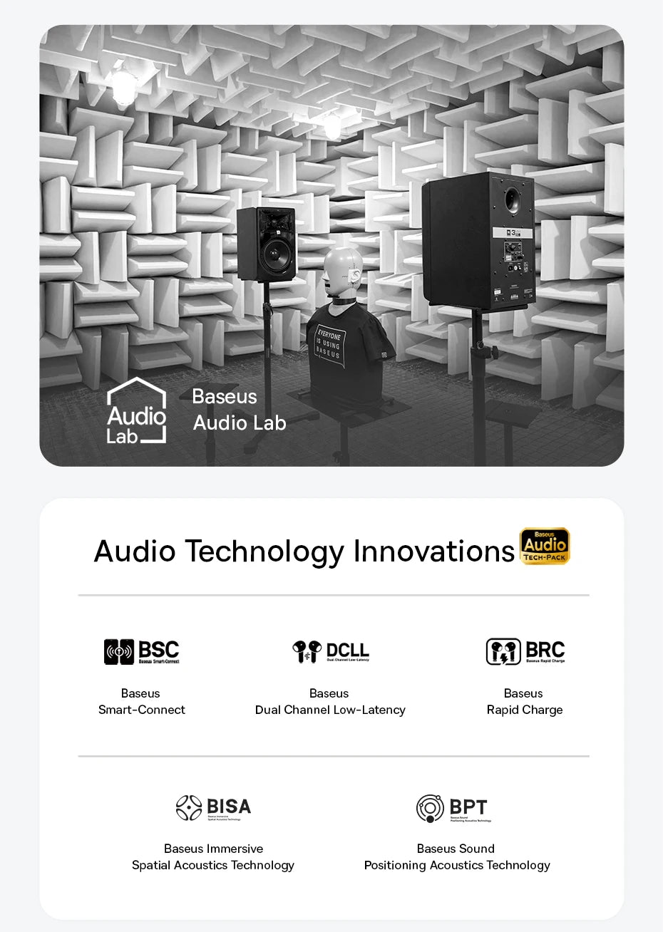 Baseus BC1 Ear Clip Earbuds Open Ear Wireless Earphones Bluetooth 6.0 Clip On Sports Headphones 4-Mics Super Bass IP55 Ear buds