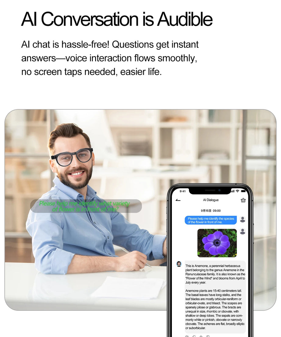 2026 New 4K HD AI Smart Glasses Men 800W Pixel Camera Bluetooth Call 4GB WIFI Transmission Voice Assistant Smart Glasses Women