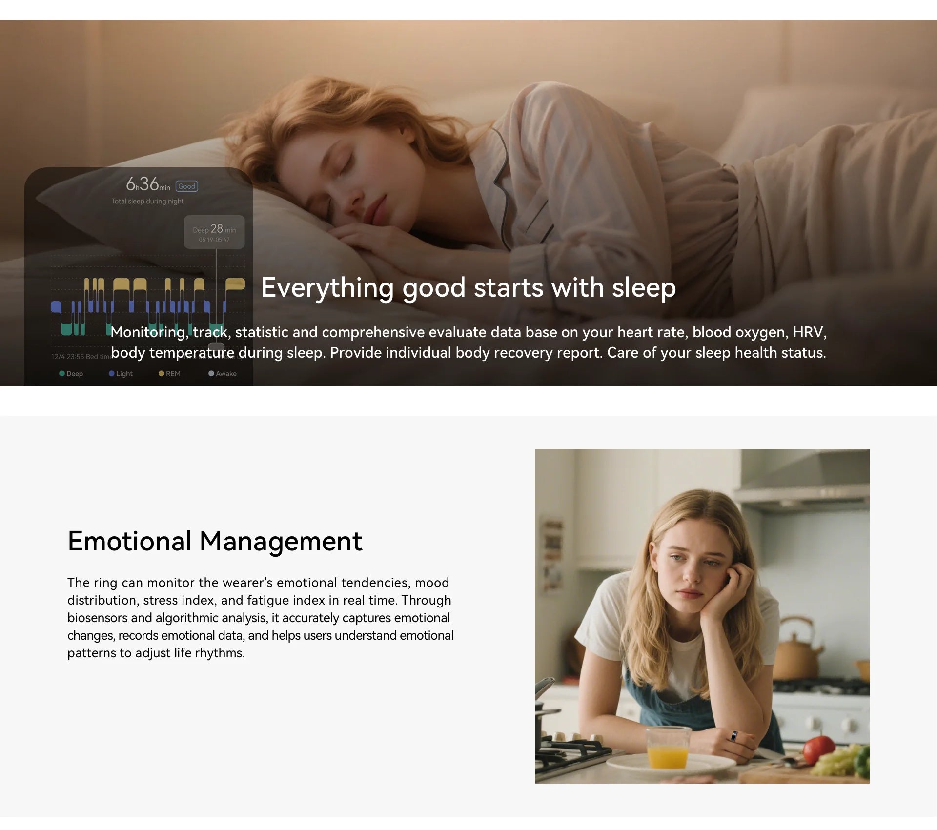 Ceramic Smart Ring with Vibrate Alerts Calls Alarm Notification Vibration, Health and Sleep Monitor 5ATM Waterproof Ring for Men