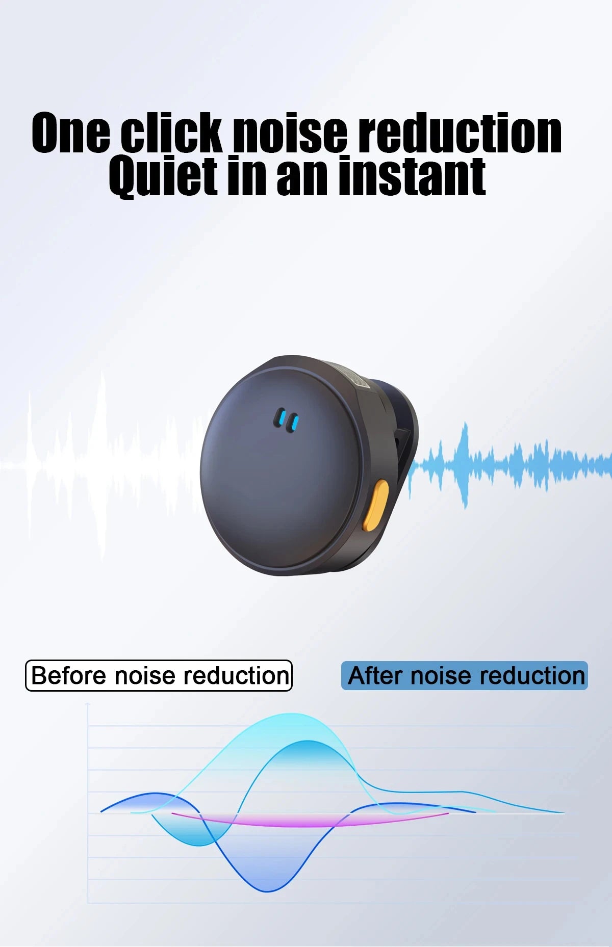 Lavalier Microphone 2.4GHz Wireless Microphone Magnetic Suction Microphone With Charging Case For Video Recording Plug and Play