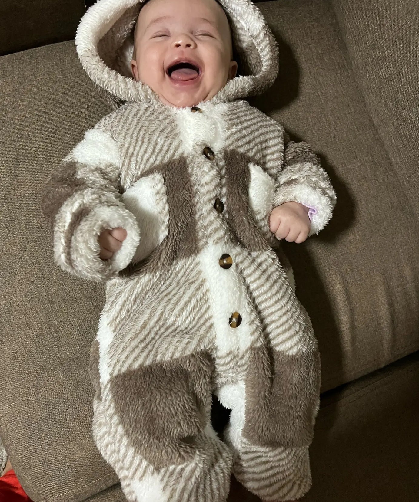 Baby Boys and Girls Plaid Romper Hooded Long Sleeved Plush Jumpsuit Winter Warm Bodysuit Clothes for 3-24 Months Toddler Boy