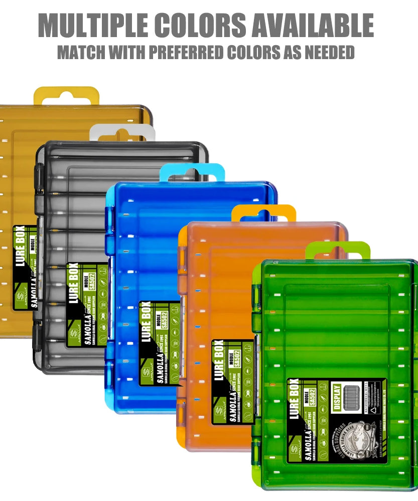 Fishing Tackle Box 14 Compartments Fishing Accessories Lure Hook Storage Case Double Sided Fishing Tool Organizer Boxes