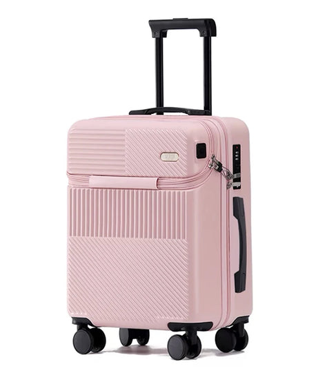 New front opening boarding suitcase men women 20/24/26 inch lightweight trolley travel luggage fashion USB charging luggage
