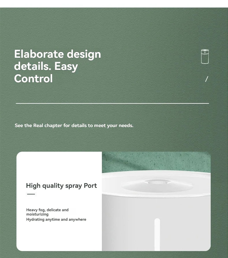 260ML Poratable Automatic Humidifier DiffuserWithout Oil Mute Quite Humidier Car USB For Home HouseWith Light Mini Humidifier