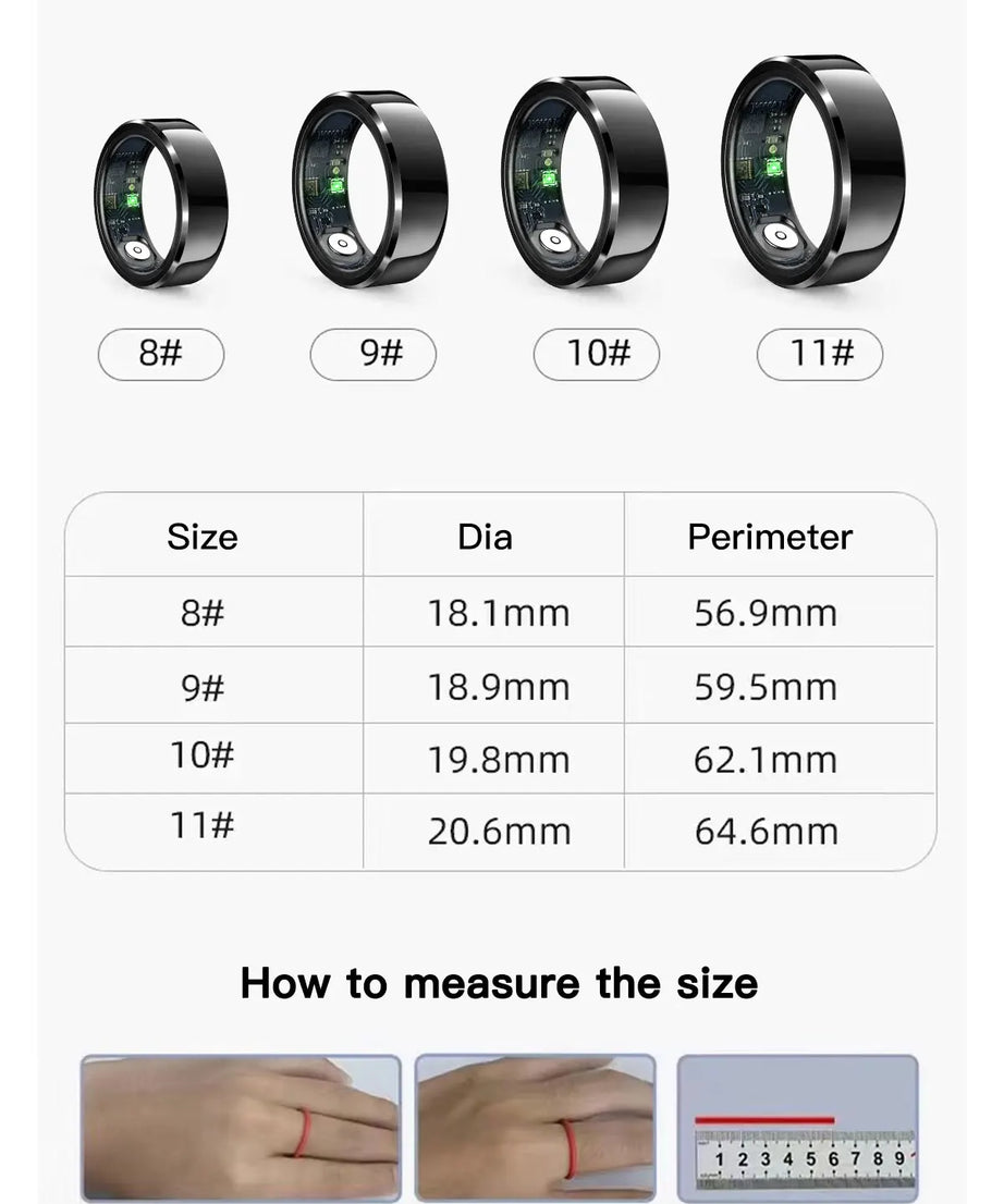 2025 Couple smart health ring,Sleep,Heart Rate,Oxygen Tracker,IP68 Waterproof,R6Pro smart ring for women and men rings for Gifts