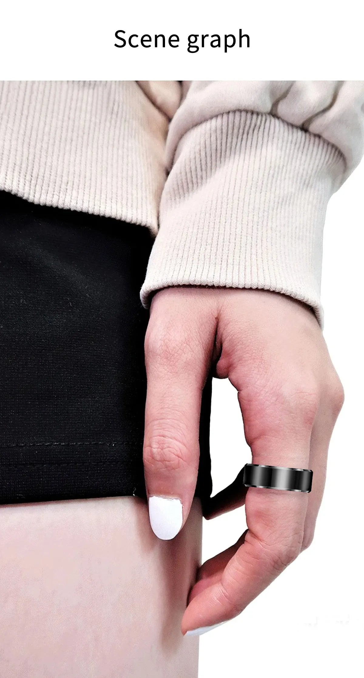 Couple Xiaomi Smart Ring, Bluetooth Sync,Sleep&Heart Rate Tracker, 5ATM Waterproof, Compatible iOS/Android, Men&Women Smart Ring