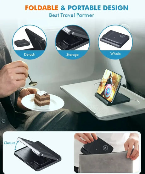 3 in 1 Wireless Charger Stand For Samsung Z Fold Zflip5 S24 S23 Ultra Galaxy Watch 6 5 Buds2 Foldable Fast Charging Dock Station