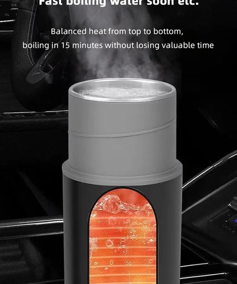 Electric Kettle 12V24V Portable Car Heating Cup 500ml Travel Heating Touch Screen Intelligent Adjustable Temperature Thermal Cup