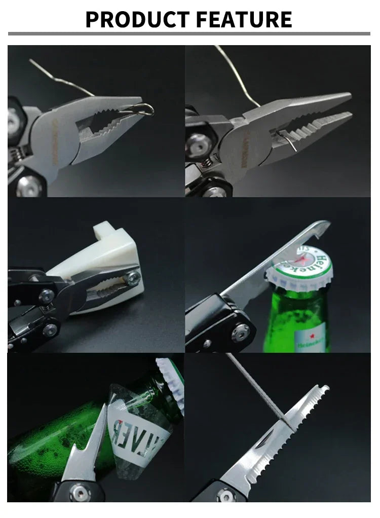 Outdoor Folding Multipurpose Tools Camping Portable Stainless Steel EDC Emergency Survival Knife Clamp Hiking Equipment