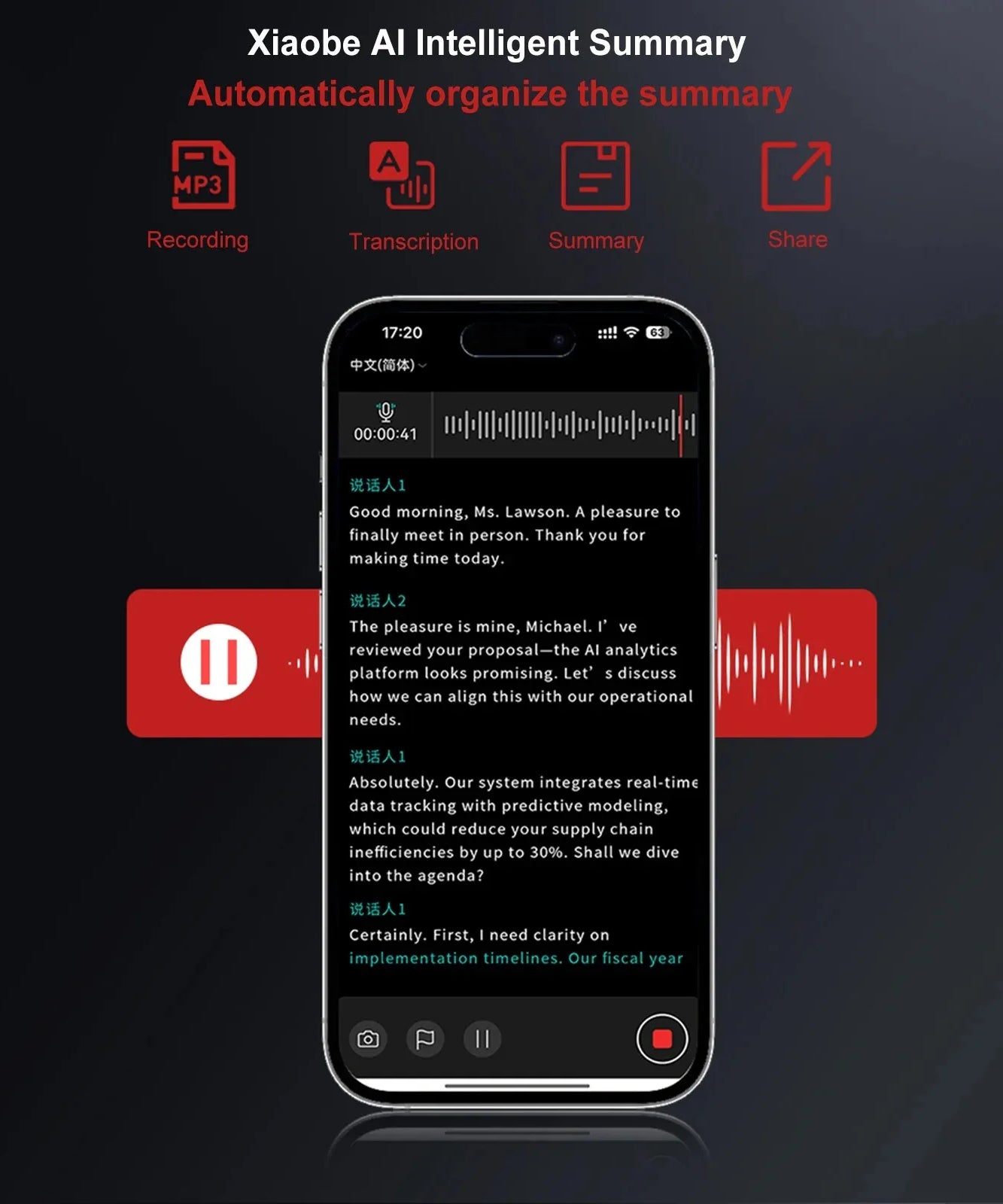 AI Voice Recorder, AI Notetaking Device for Meetings, Lectures, Calls, AI Transcription & Summarization Support 152 Languages
