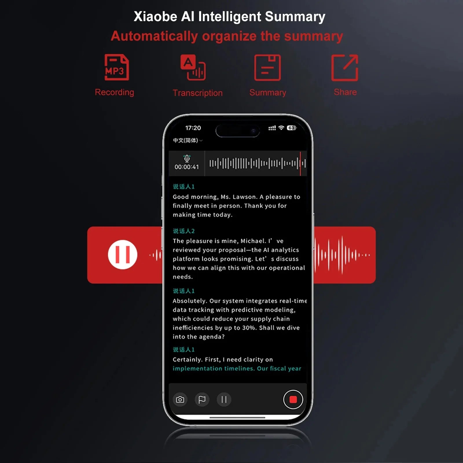 AI Voice Recorder, AI Notetaking Device for Meetings, Lectures, Calls, AI Transcription & Summarization Support 152 Languages