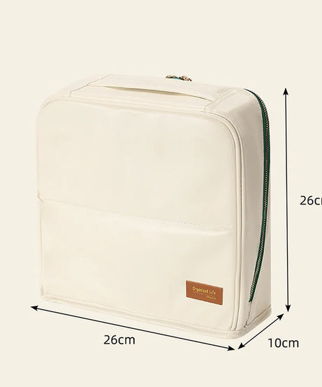 Large-capacity cosmetic bag, convenient and can be hung on a suitcase, travel makeup essential, vertical pencil case storage bag