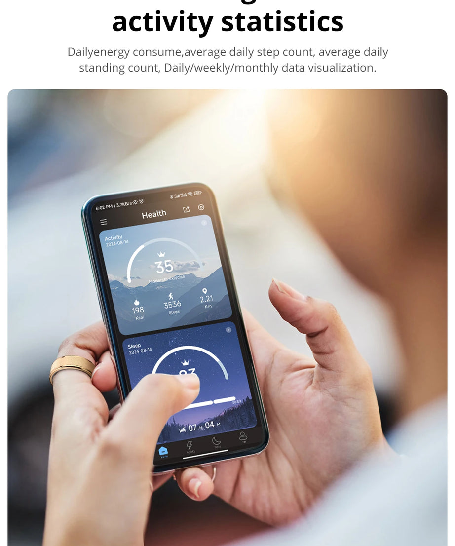 COLMI R10 Smart Ring with Charging Case for Men Women, Health and Sleep Monitor, 5ATM Waterproof, Multi-sport Mode