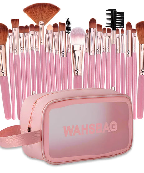 25-Piece Professional Makeup Brush Set with Portable Makeup Bag, Full Face Tools for Beginners and Professionals
