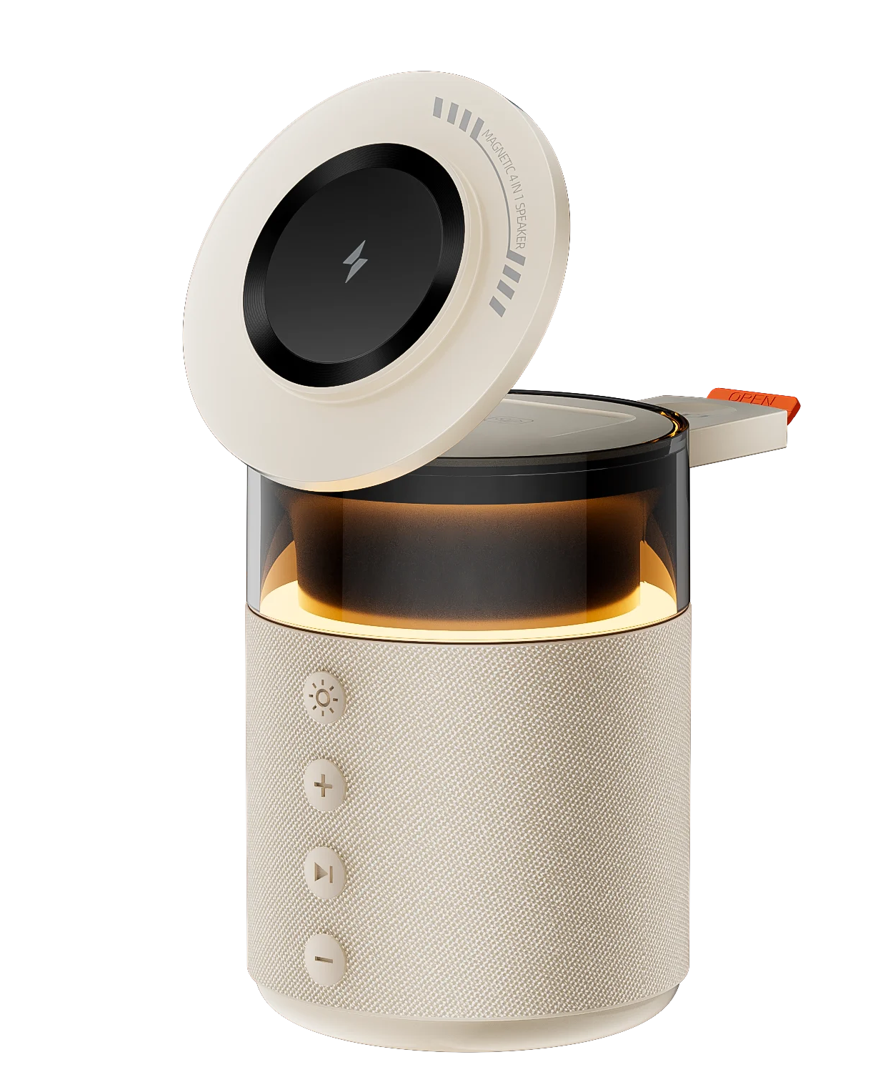 5-in-1 Magnetic Wireless Charging Station with Wireless Speaker Night Light Fast Charger for iPhone iWatch AirPods With Speaker