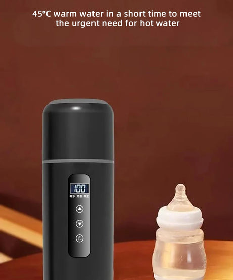 Electric Kettle 12V24V Portable Car Heating Cup 500ml Travel Heating Touch Screen Intelligent Adjustable Temperature Thermal Cup