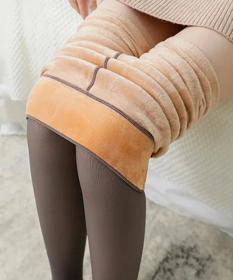 Thermal Stockings Women Fleece Lined Tights Warm Winter High Waist Sexy Translucent Black Pantyhose Thermal Legging Tights Women