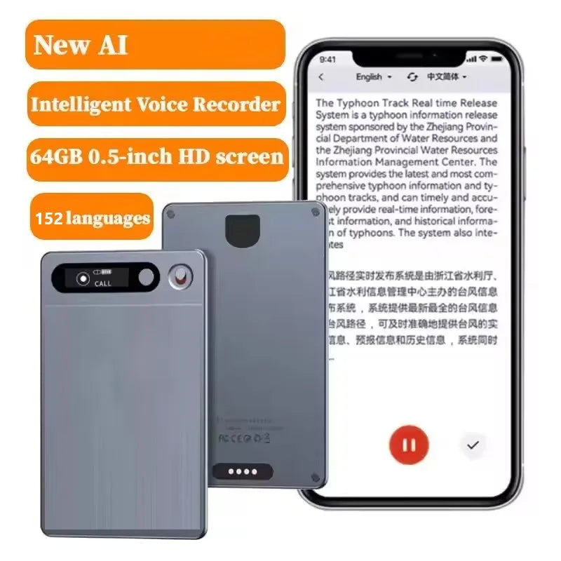 AI Voice Recorder, AI Notetaking Device for Meetings, Lectures, Calls, AI Transcription & Summarization Support 152 Languages