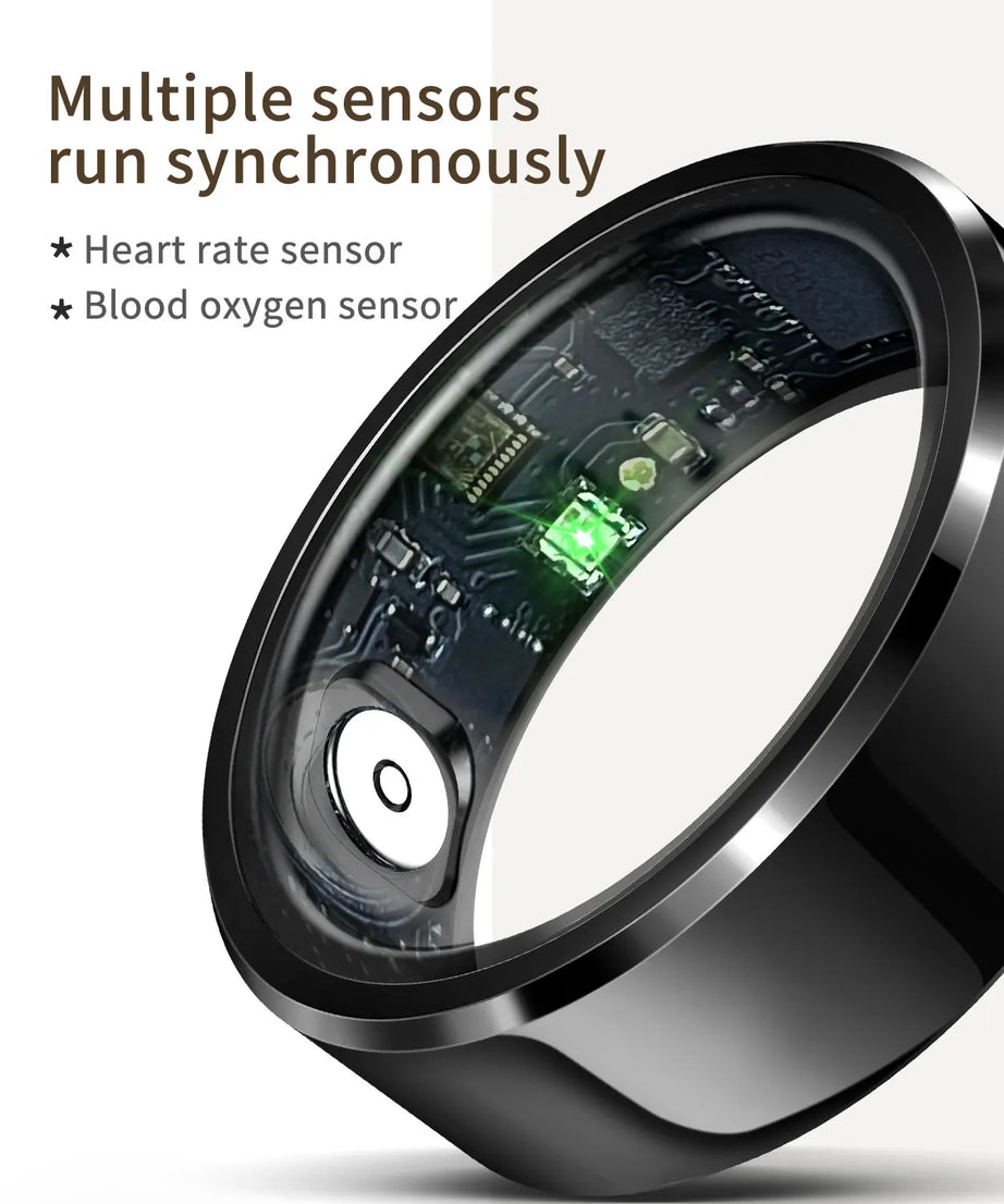 Couple Xiaomi Smart Ring, Bluetooth Sync,Sleep&Heart Rate Tracker, 5ATM Waterproof, Compatible iOS/Android, Men&Women Smart Ring