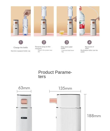 3s Instant Hot Water Dispenser,Baby Bottle Formula Dispenser,Bottled Water Dispenser,Water Warmer for Travel,Temperature Control