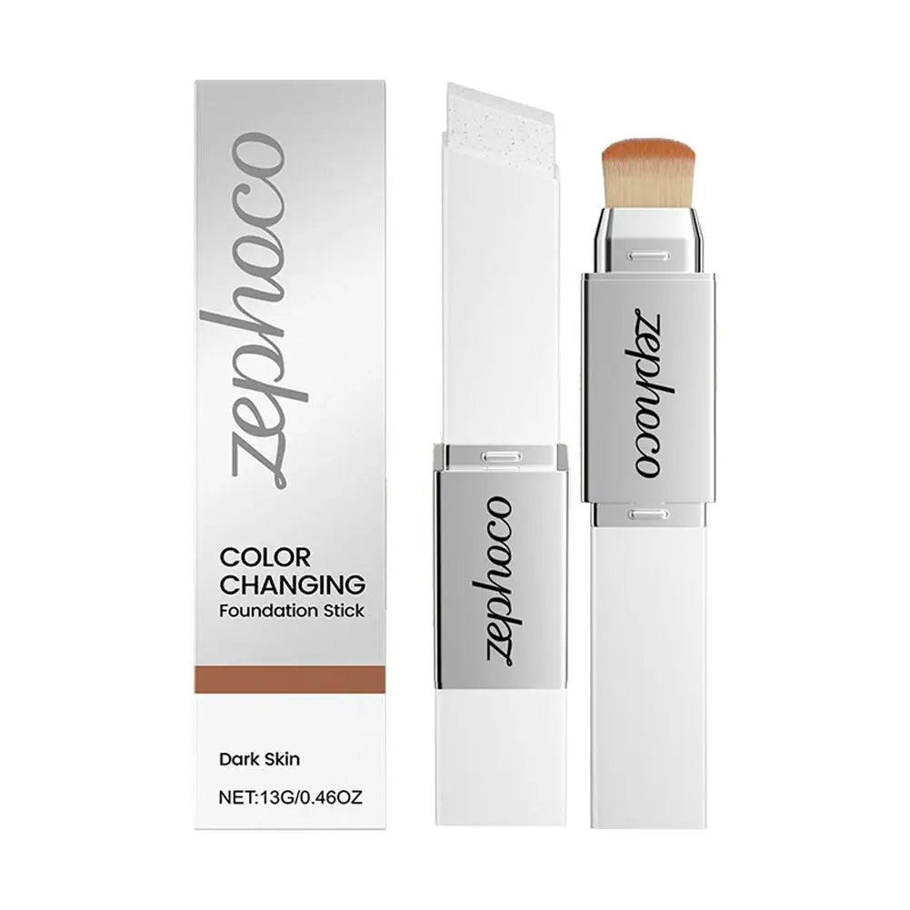 ZEPHOCO 2 in 1 Color Changing Foundation Make-up Stick Long Lasting Moisturizing Makeup High Concealer Power Makeup Korean