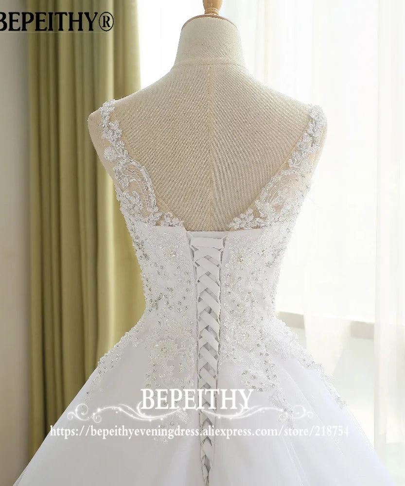 Customized Gorgeous Wedding Dress With Lace Vestido De Novia Princesa Wedding Dresses Real Image Ball Bridal Gown 2022 For Women