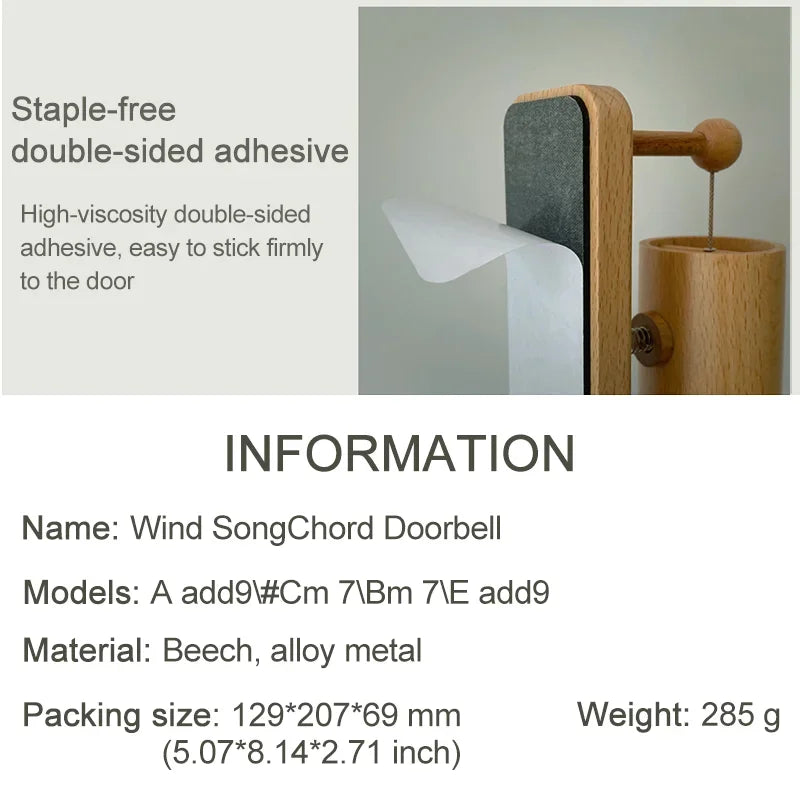 432Hz Door Opening Wood-made Doorbell Chime Music Chords Door Bell Chimes For Home Business Entrance Fridge Housewarming Gift