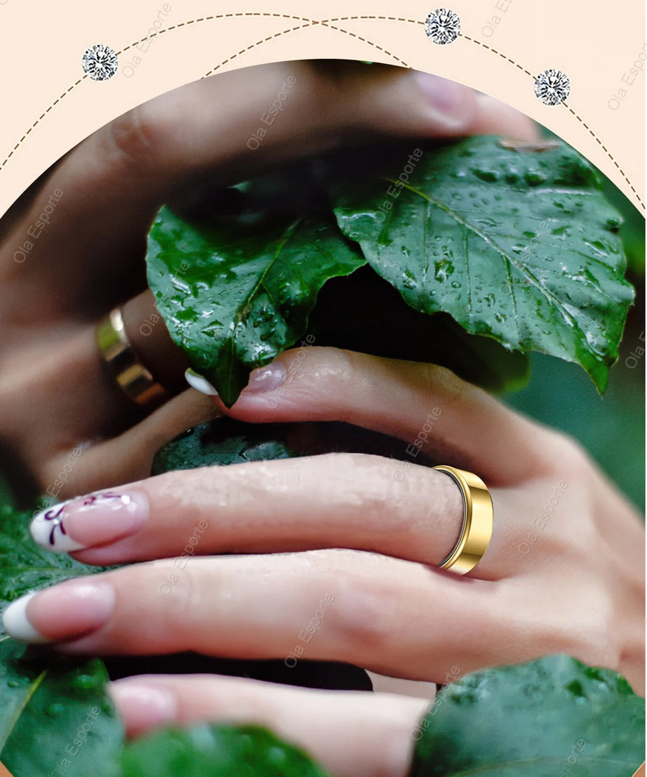 2025 New Smart Ring Men Women, Heart Rate Blood Oxygen and Sleep Monitor Smartring IP68 & 5ATM Waterproof, Multi-sport Mode Ring